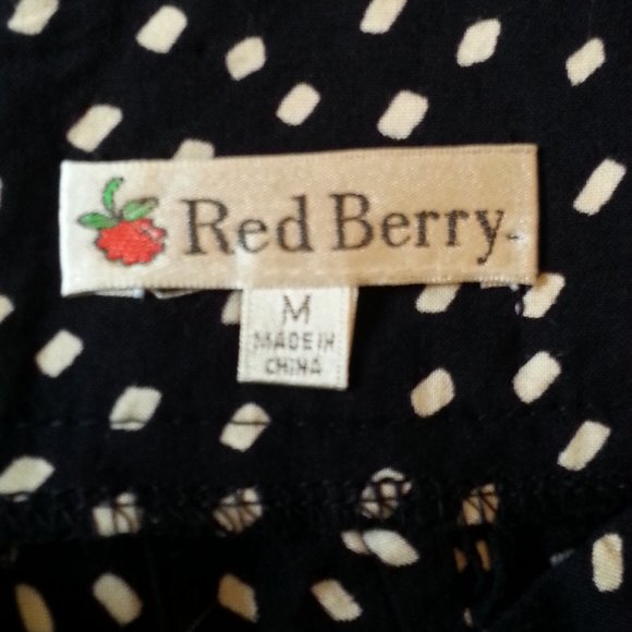 Red Berry navy blue polka dot dress shorts - size XS/S - Picture 6 of 7